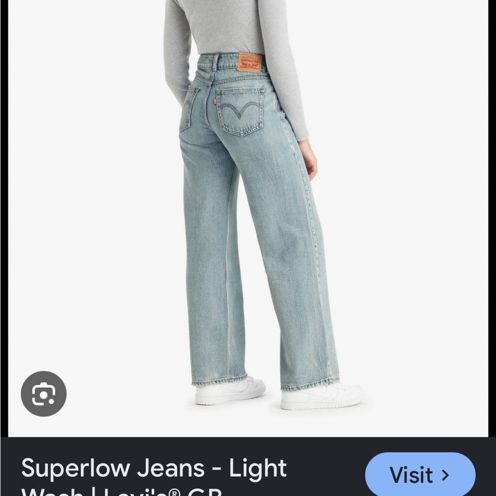 Levi's Light Blue Straight-Leg Women's Jeans - Picture 3 of 6